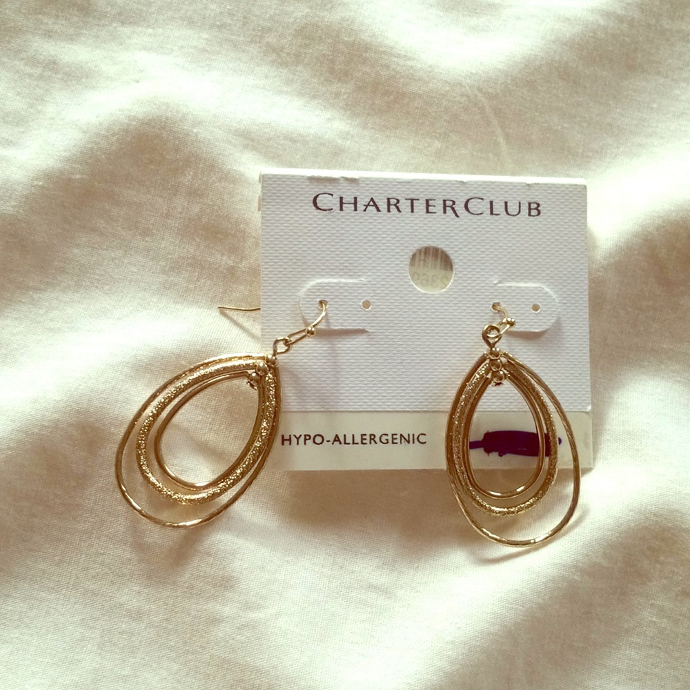 Charter Club Hyper-allergenic oval earrings